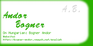 andor bogner business card